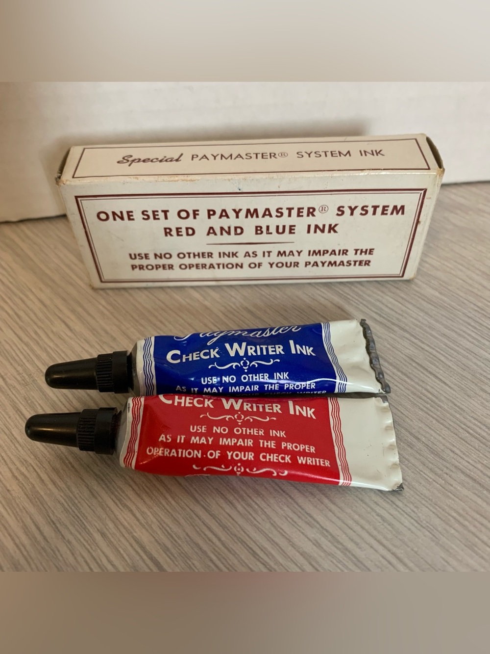 Vintage Special Paymaster Check Writer Ink Red Blue RARE